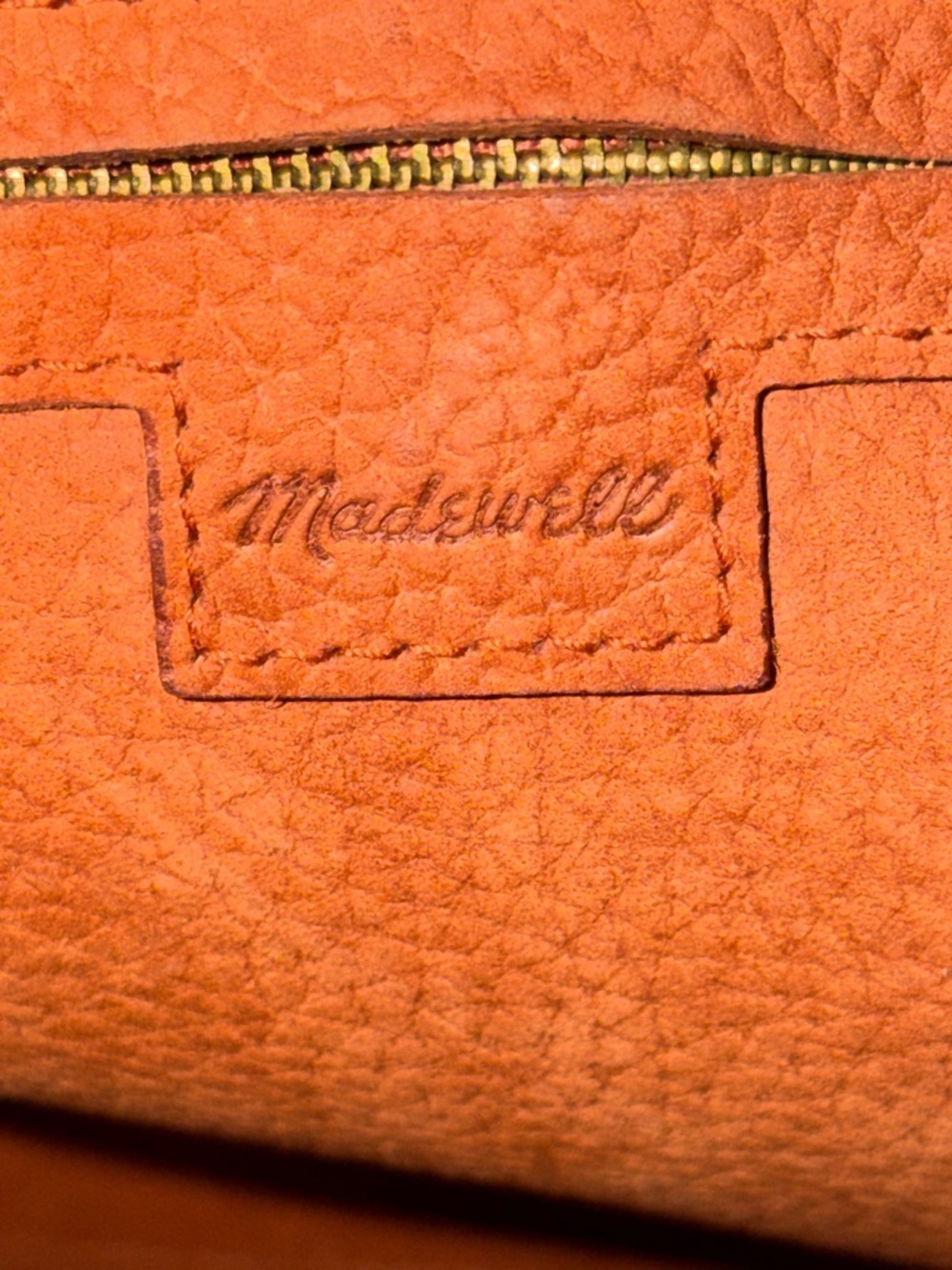 Madewell Cognac Leather Tote with Front Pocket - Picture 11 of 12